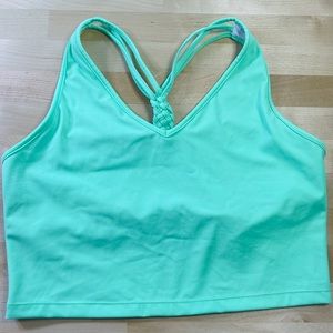 NWOT Kiava Braided Crop Swim Top Key Lime Midkini Bikini